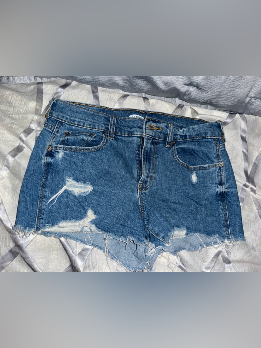 Old Navy Distressed Blue Denim Jean Shorts
